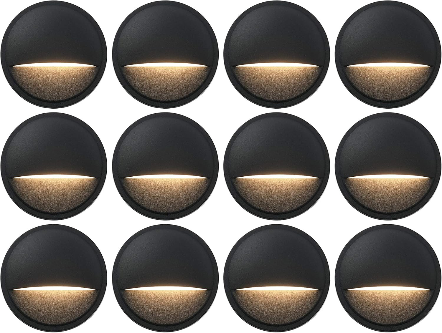 12 Pack Low Voltage LED Deck Lights Landscape Step Lights Fixtures 2W Integrated
