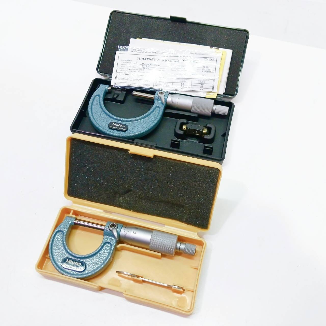 Mitutoyo Outside Micrometer Set of 2 0-25mm 25-50mm M110-25 M110-50 Japan BD03