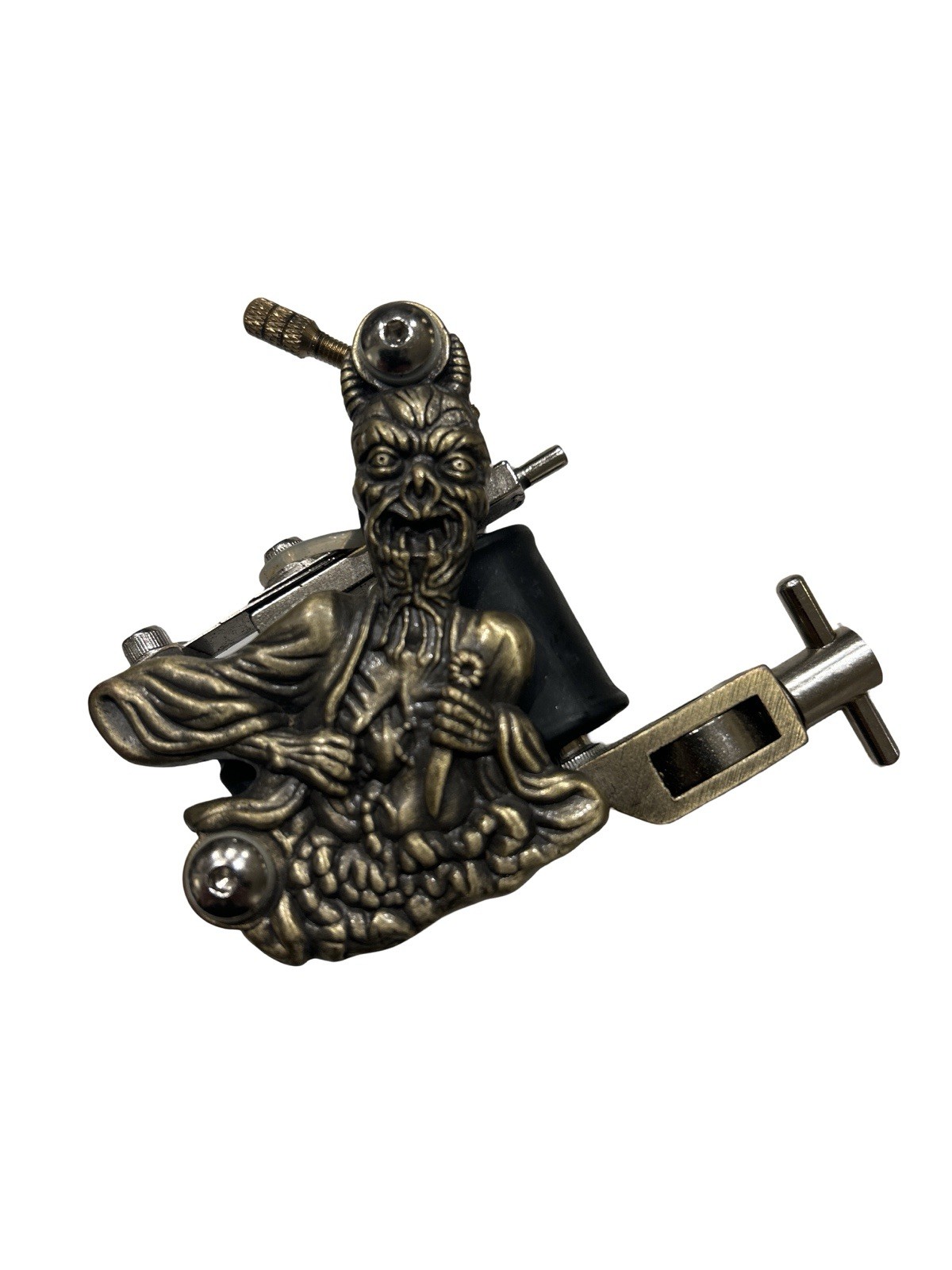 Professional Grade Retro Snake Skull Brass Ink Coil Tattoo Machine Kit Set Of 4