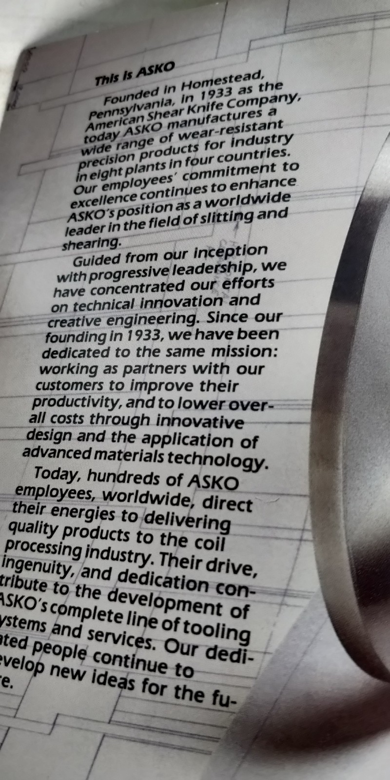 1986 ASKO catalog slitter tooling system and services C3