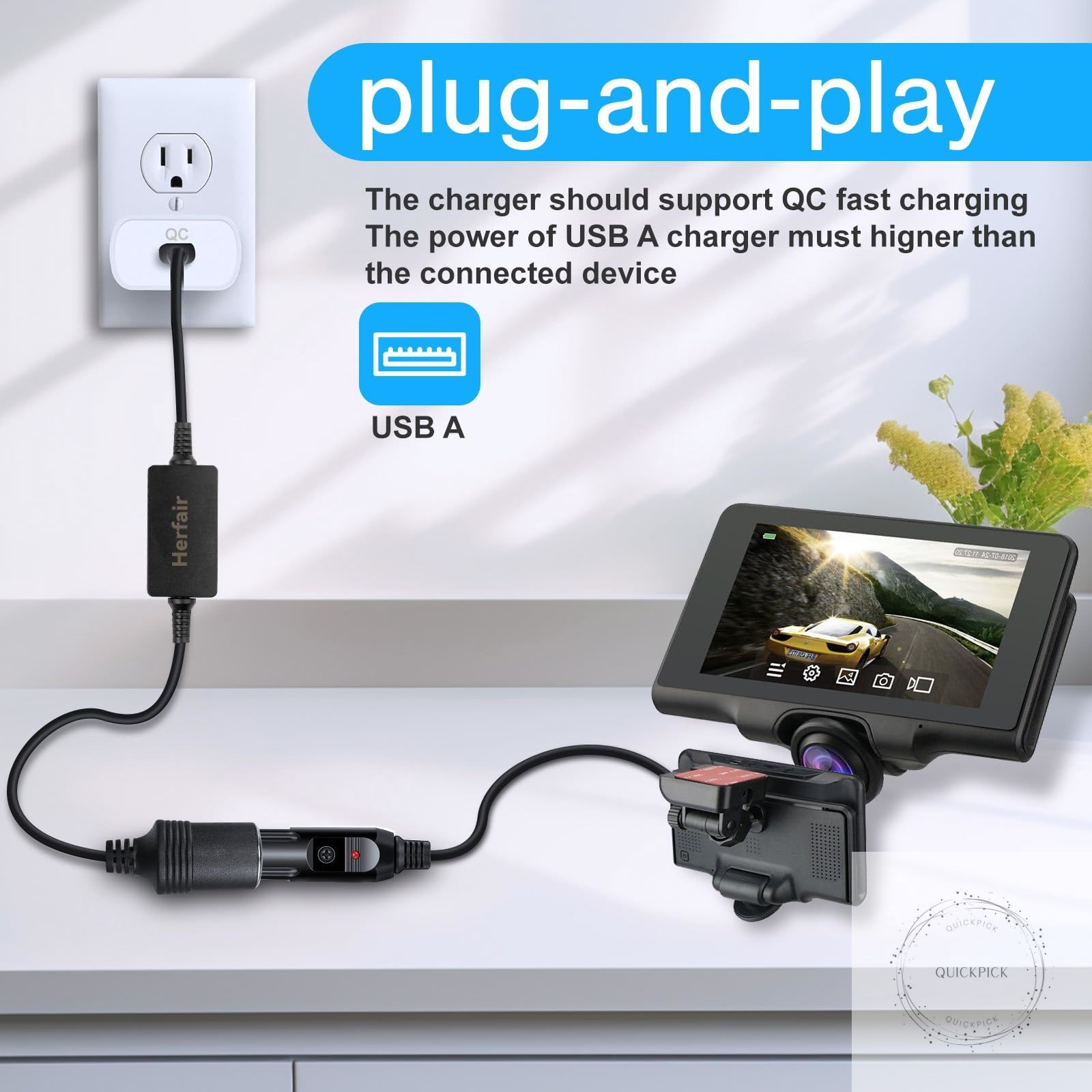 USB C Male to 12V Car Cigarette Lighter Socket Female Converter Adapter Power Ca