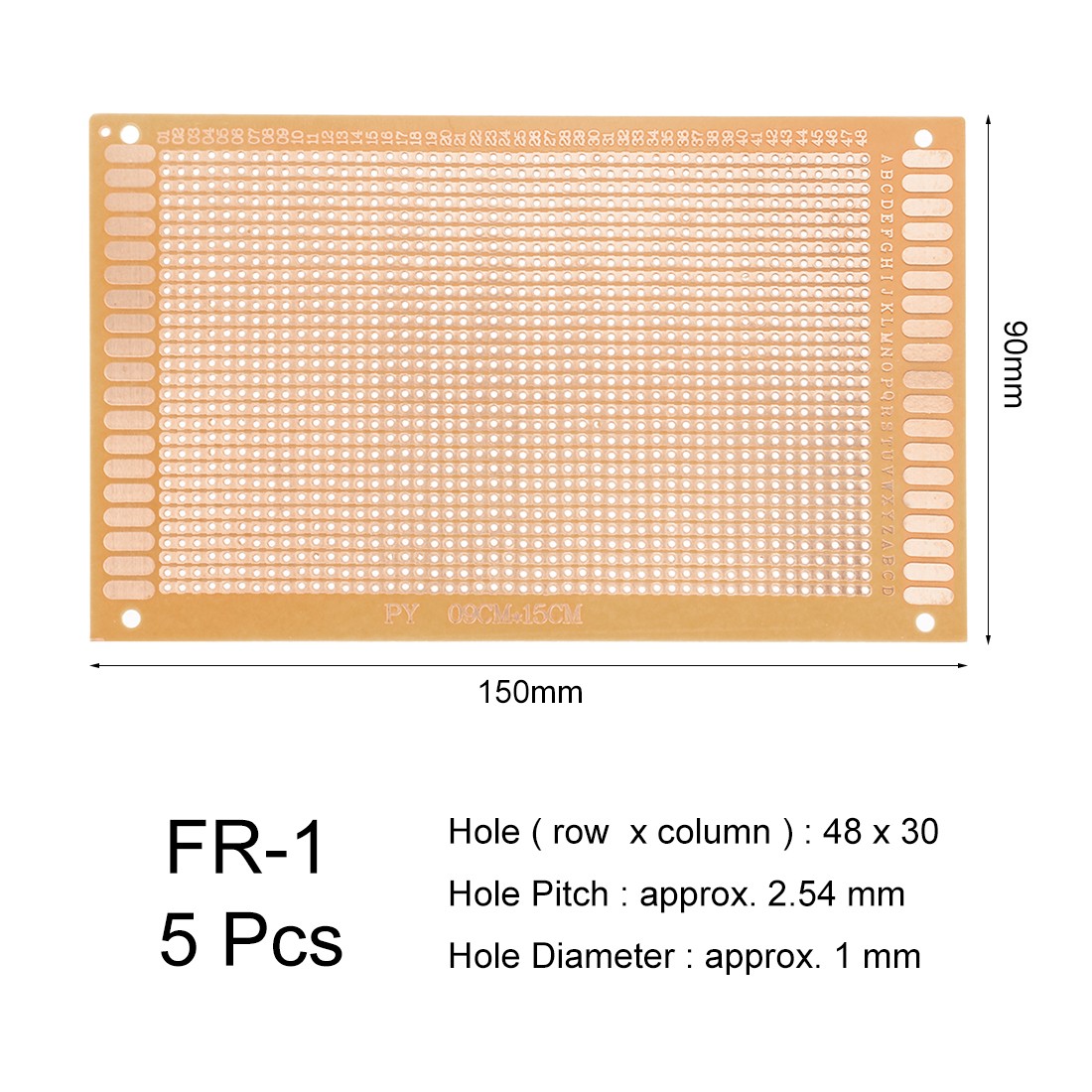 9x15cm Universal Single Facade PCB THICKNESS 1.2MM 5pcs