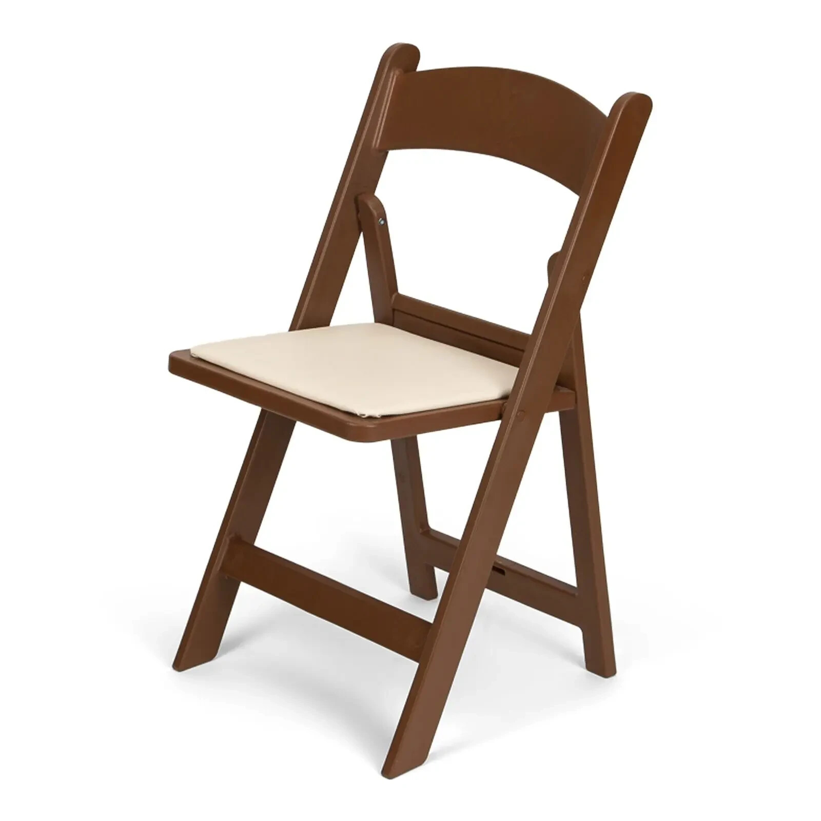 100 PACK Brown Resin Folding Chair with Black Vinyl Padded Seat