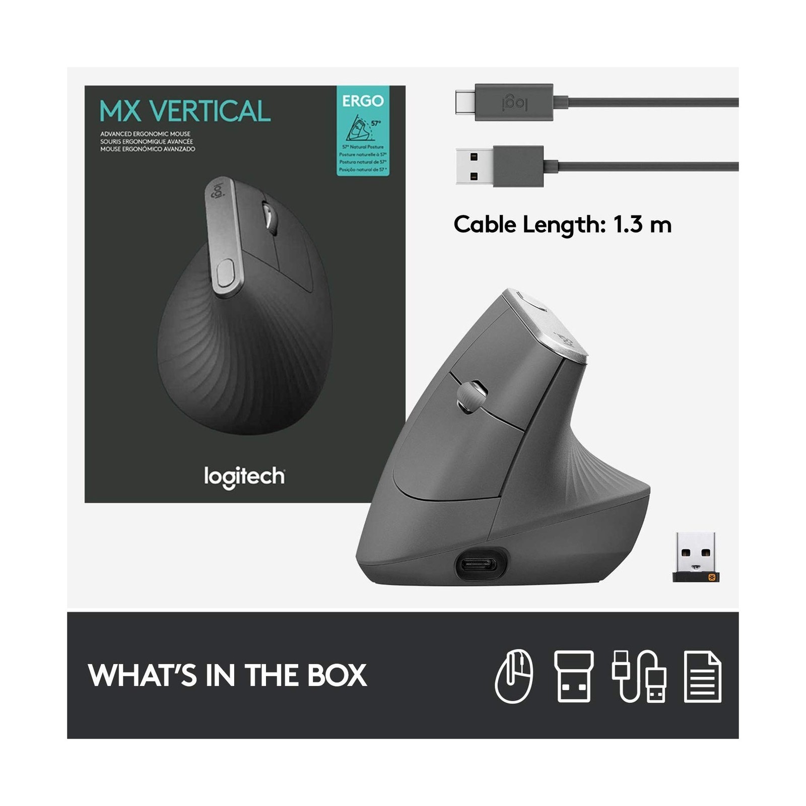 Logitech MX Vertical Wireless Mouse – Ergonomic Design Reduces ... FAST US