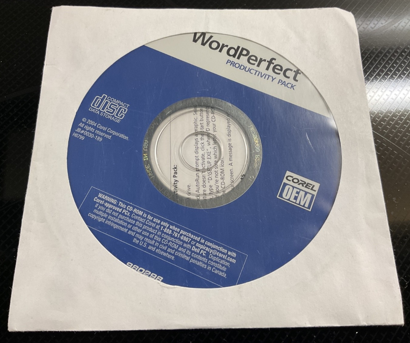 WORD PERFECT Productivity Pack Corel OEM 2004 Production Pack Brand NEW & SEALED