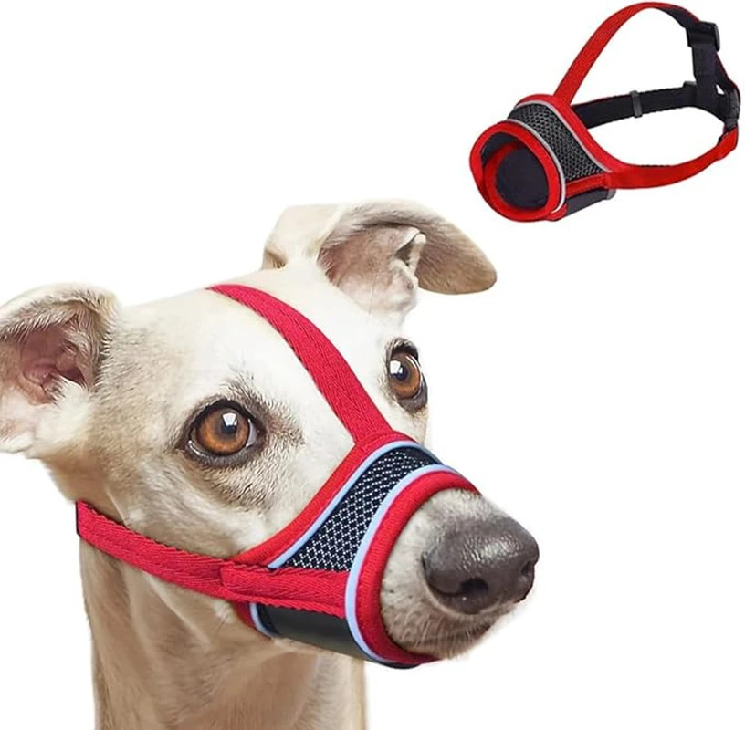 Dog Muzzle Breathable Drinkable Mesh Anti Biting Barking Chewing Groom.
