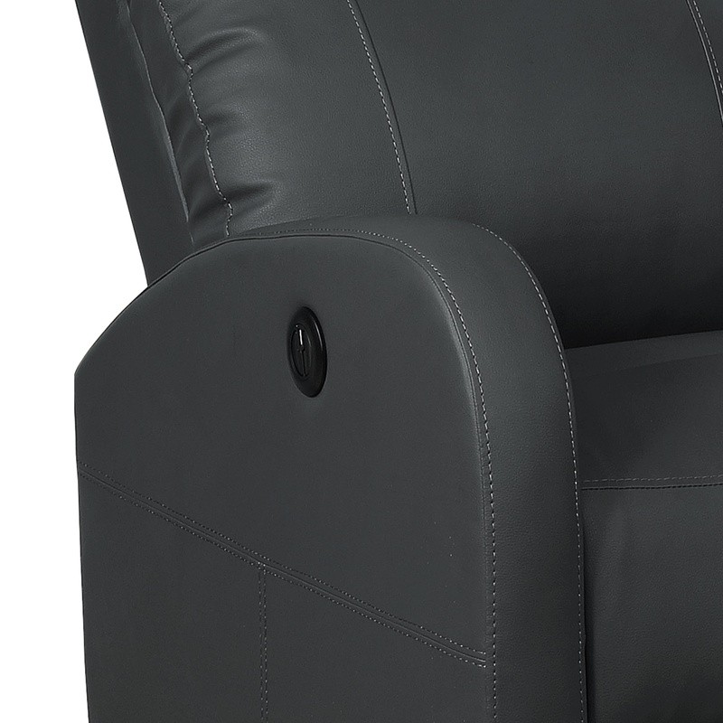 Power Recliner Chair Electric USB Charging Gentle Lumbar Massage Leather Fabric