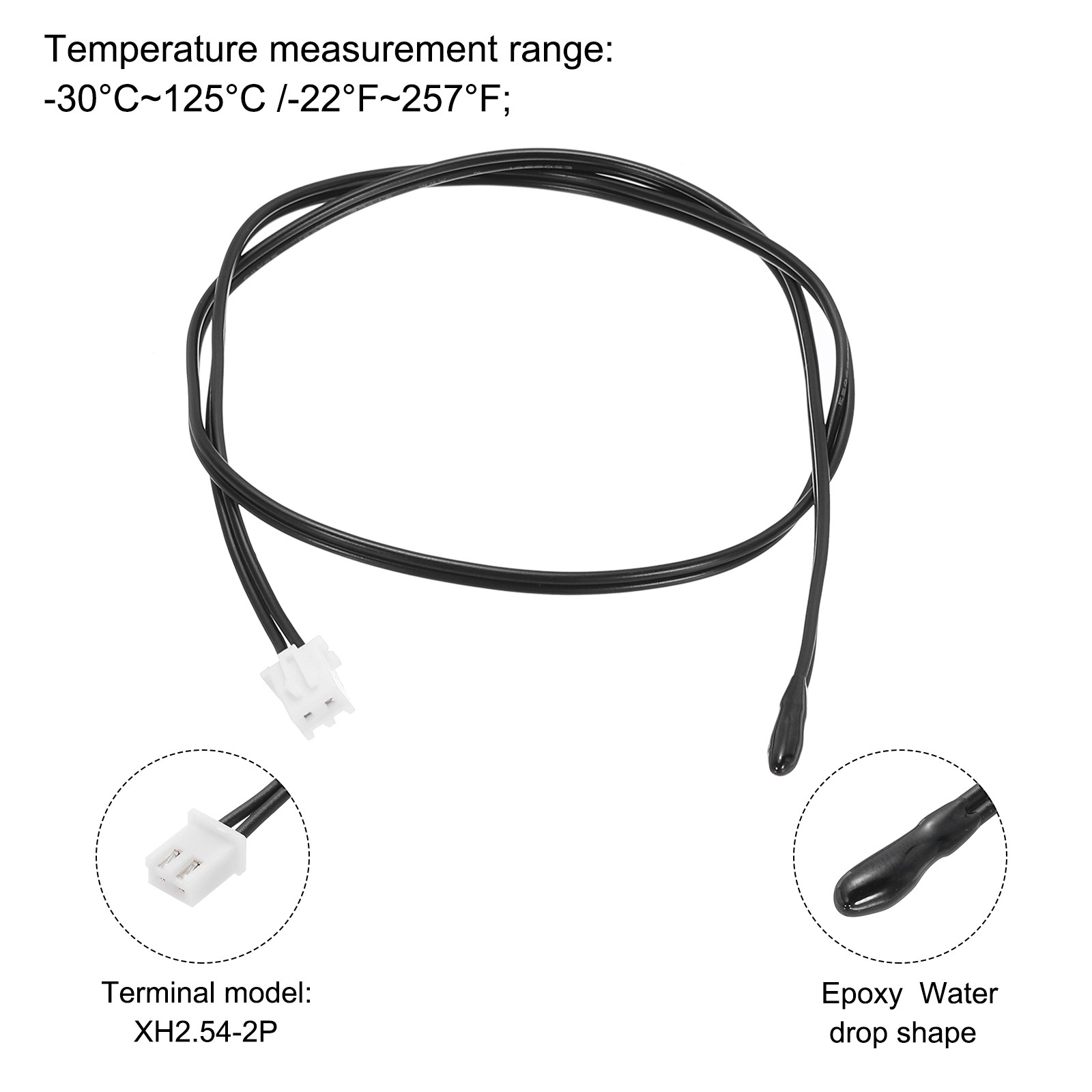 1 Pcs 5K NTC Thermal Sensor Probe,Epoxy Temp Sensor Probe 15.7 Inch
