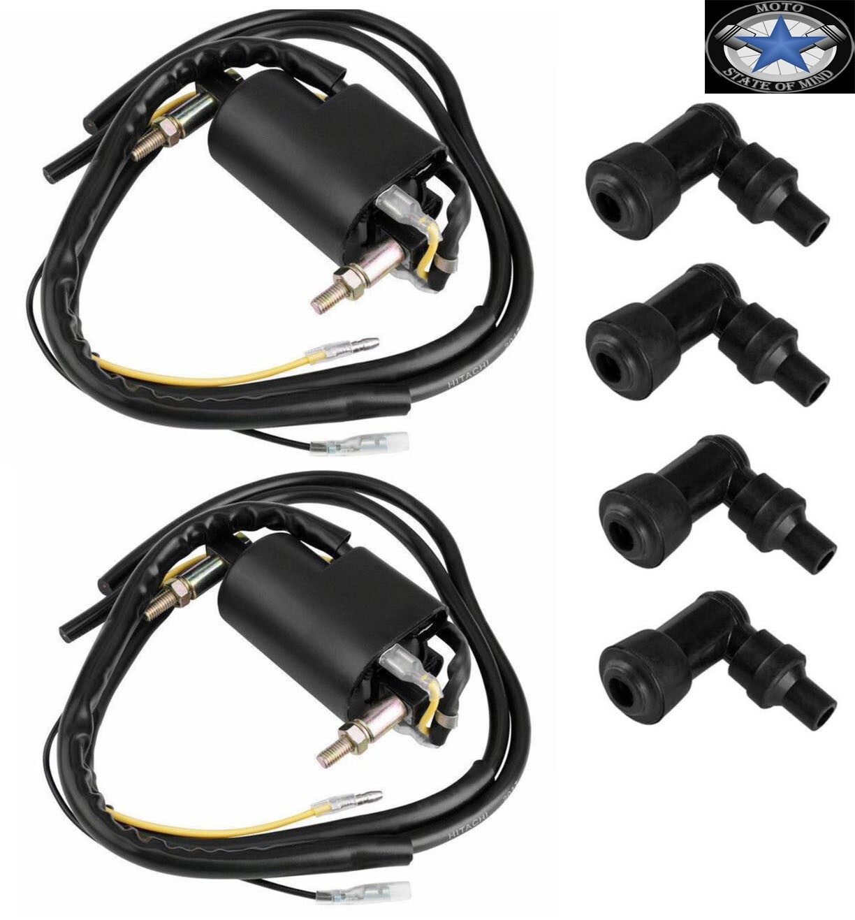 2x Ignition Coil Spark Plug Boot Caps Kawasaki 650 CSR KZ650H  1981 1982 1983