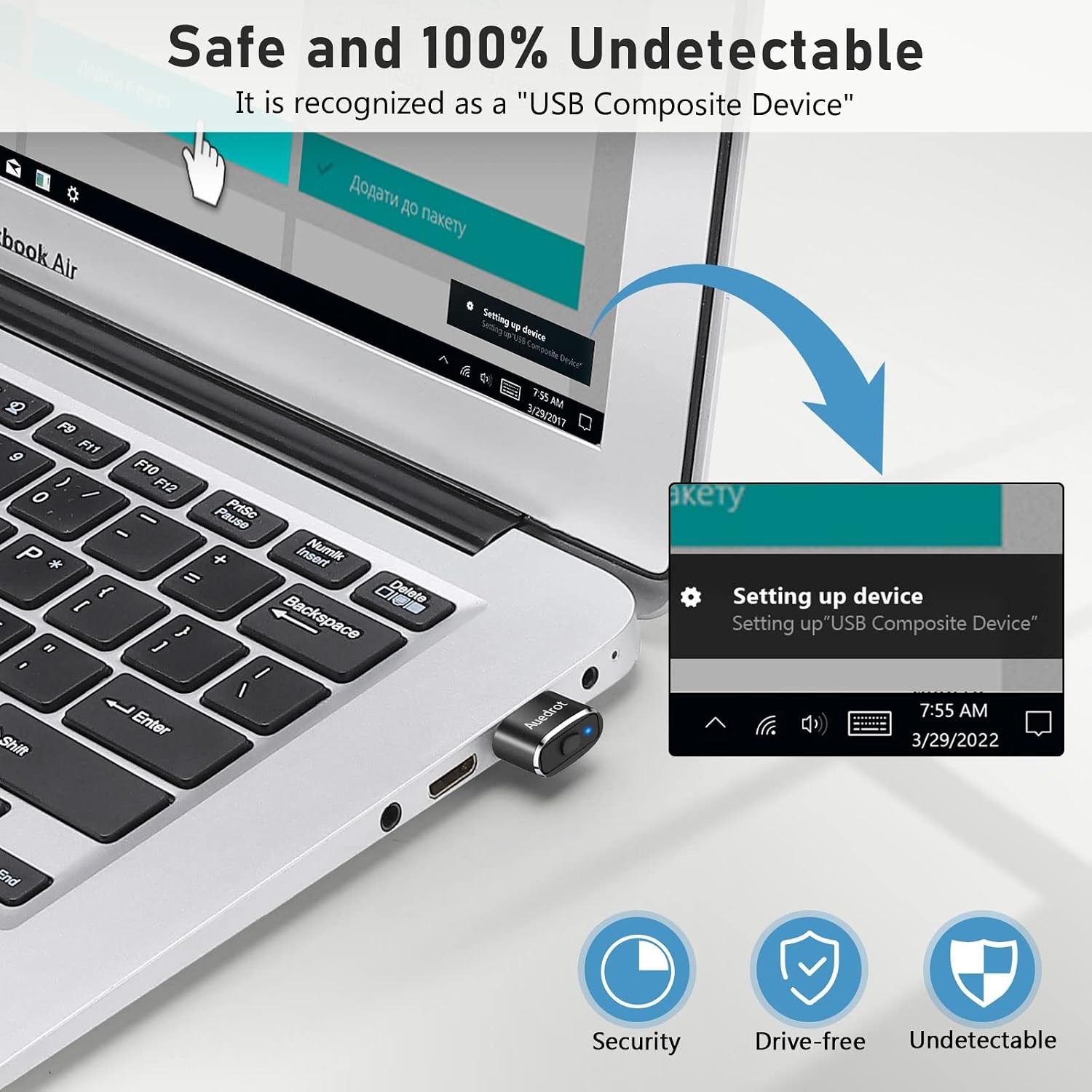 Mouse Jiggler USB Device for Computer with Undetectable Automatic Movement