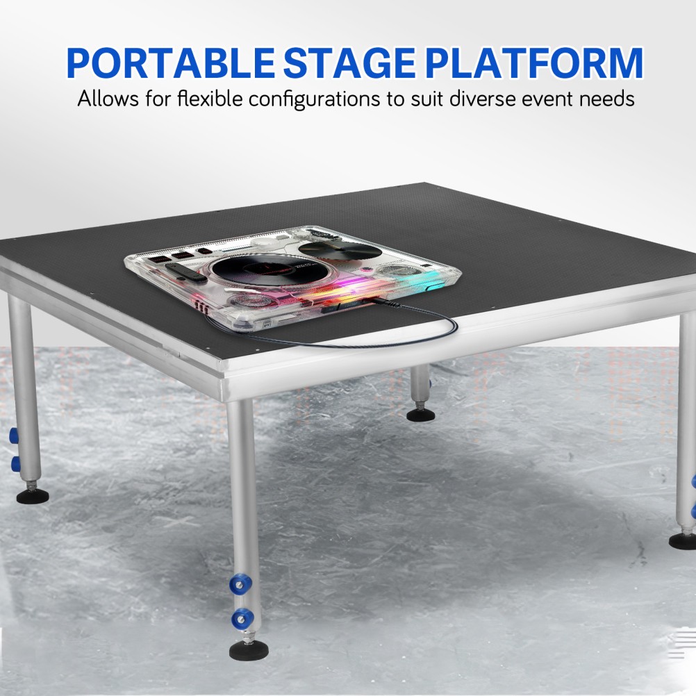 Portable Stage 4x4 ft Height Adjust Stage Riser 24"-40" Modular Stage Platform