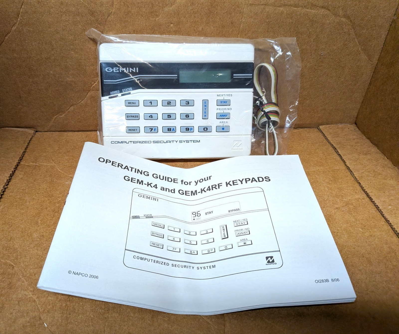 NAPCO GEM-K4RF KEYPAD WITH BUILT IN RF RECEIVER - NEW OLD STOCK