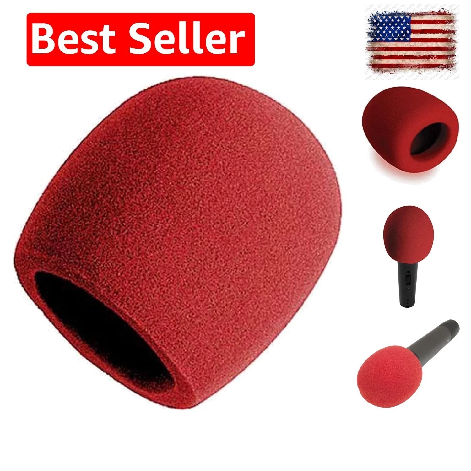 Foam Ball-Type Microphone Windscreen, Red