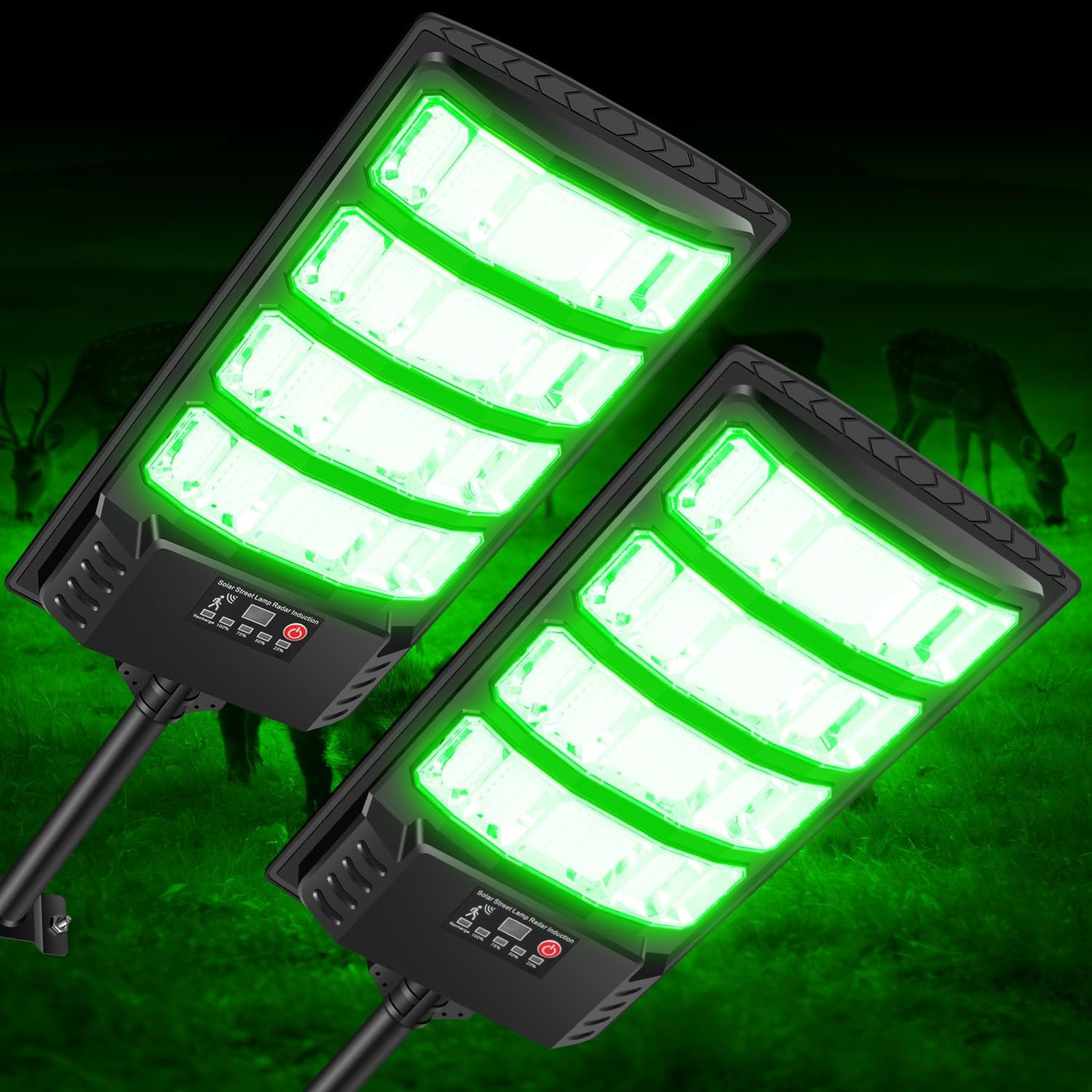 Hog Lights for Night Hunting, 20000LM Solar Hunting Green Lights Outdoor with