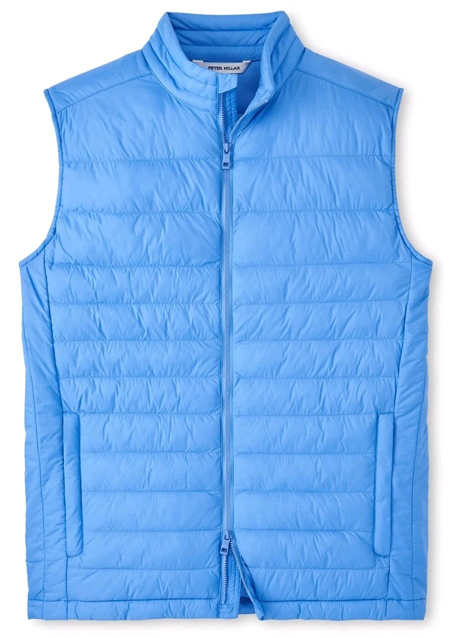 Peter Millar Men's Blue Sea All Course Full Zip Classic Fit Vest - Sz. XL