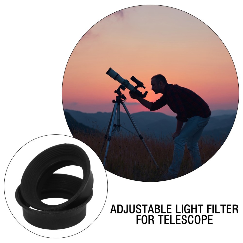 2Pcs Adjustable Rubber Telescope Eyepiece Guards Black Durable Light Filter