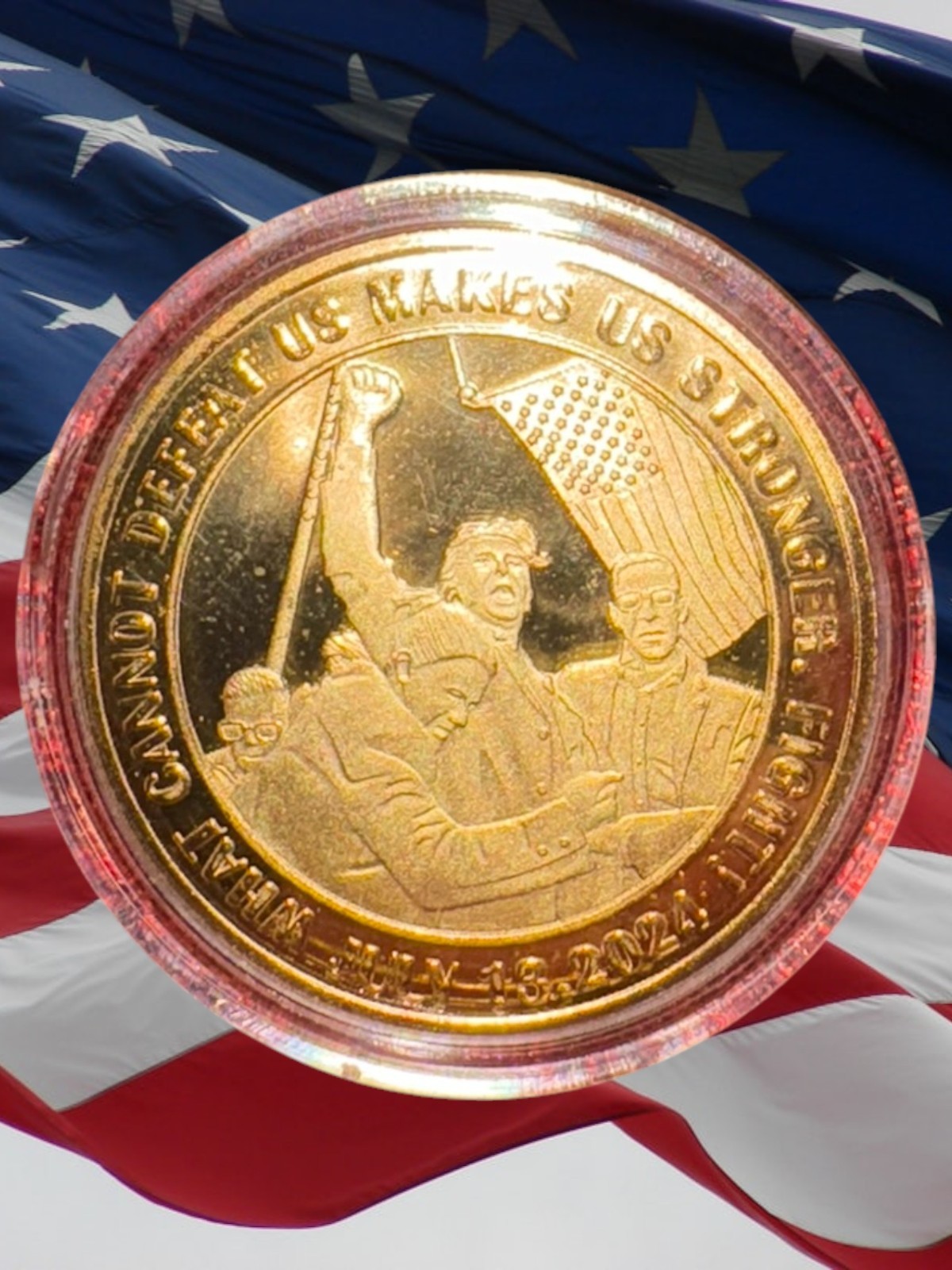 2024 President Donald Trump Commemorative Coin July 13, 2024 Metal Coin Gold