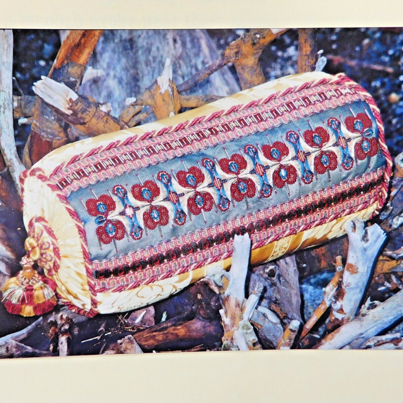 Friday Wood Bolster Pillow Stitch Guide Needlepoint Pattern New Coleman Cottage