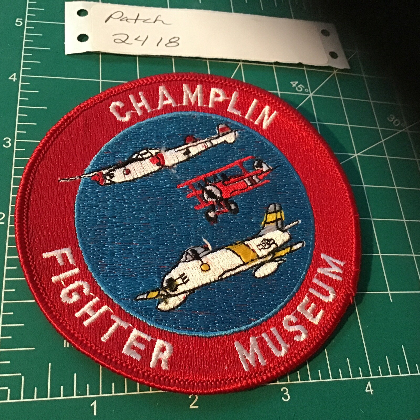 CHAMPLIN MILTARY FIGHTER PLANE MUSEUM COLORED JACKET PATCH ~NICE~