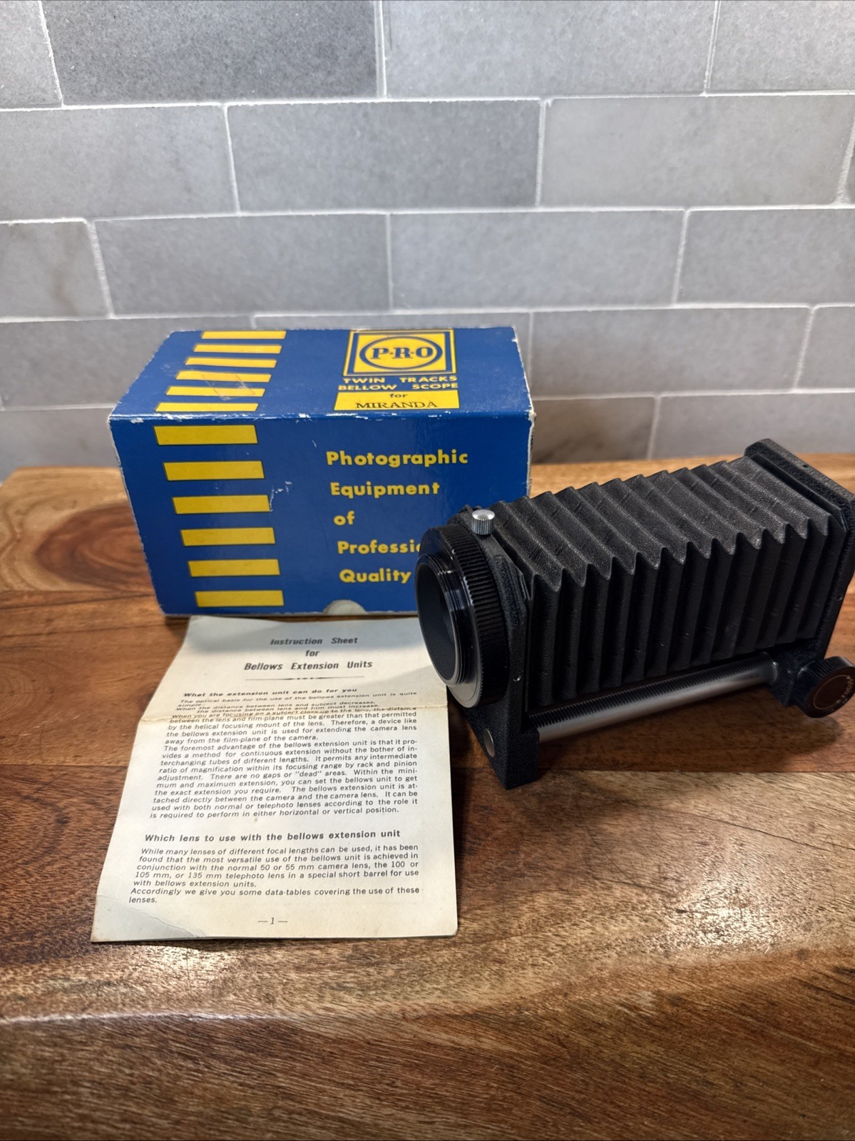 Vintage PRO Twin Tracks Camera Bellows for Miranda