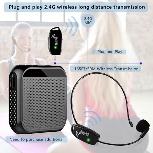 Wireless Microphone Headset MIC Cordless: 2.4G Wireless Head MIC and Handheld
