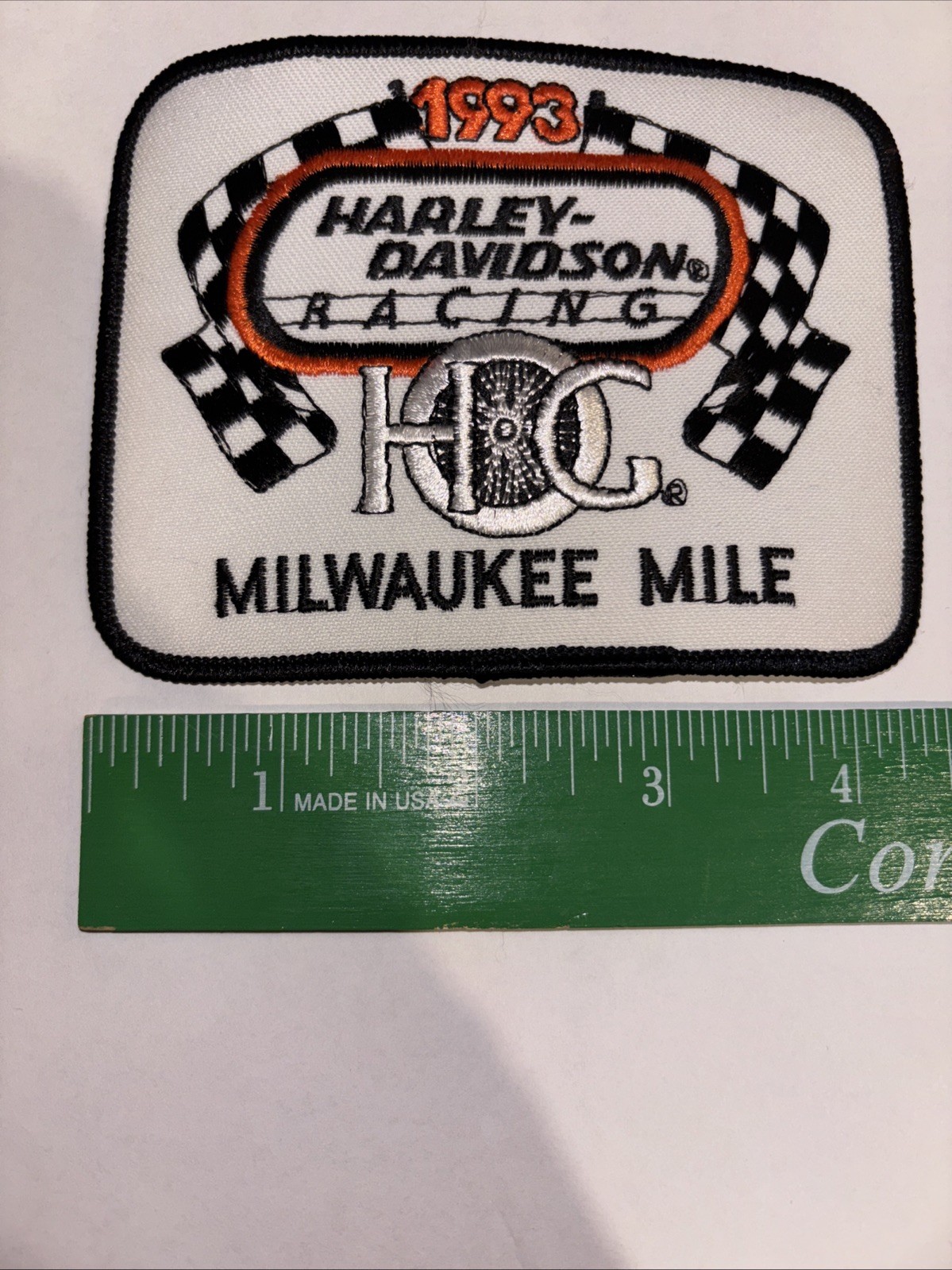1993 HARLEY DAVIDSON OWNERS GROUP HOG RACING "MILWAUKEE MILE" VEST JACKET PATCH