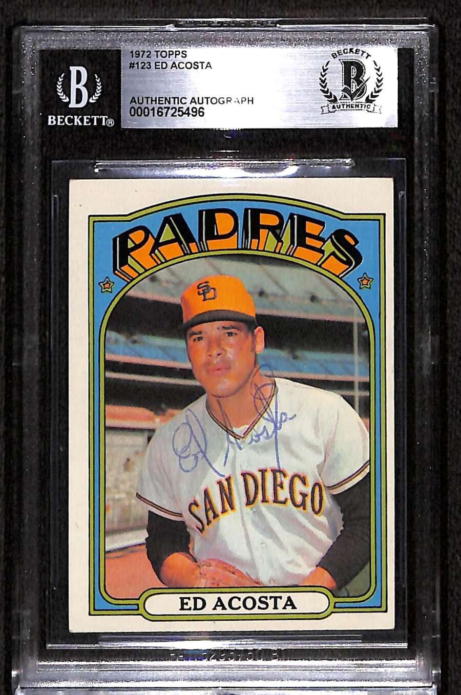 1972 Topps 123 Ed Acosta  BGS Auto Autographed BAS Authentic C88537