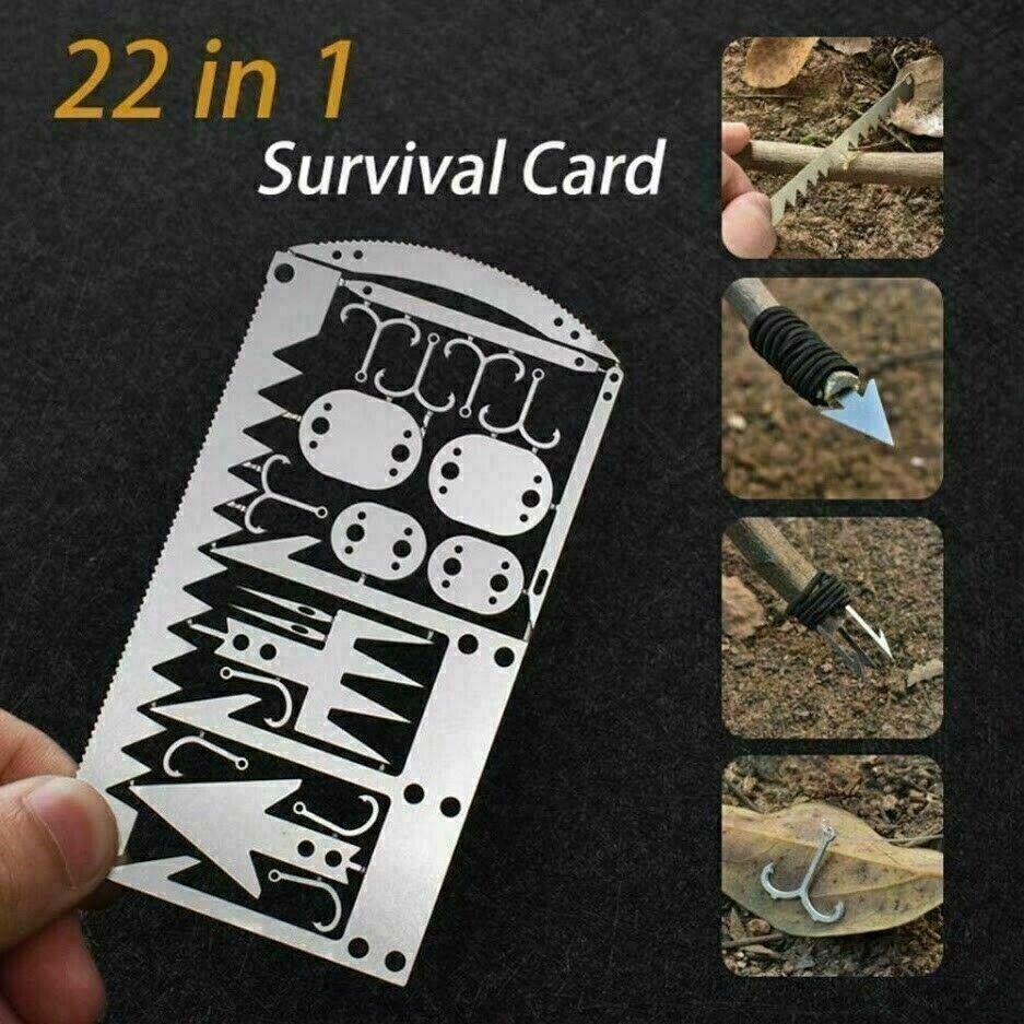 Bugout Fishing 22 in 1 Survival Card Stainless, Lightweight (5706) Free Shipping