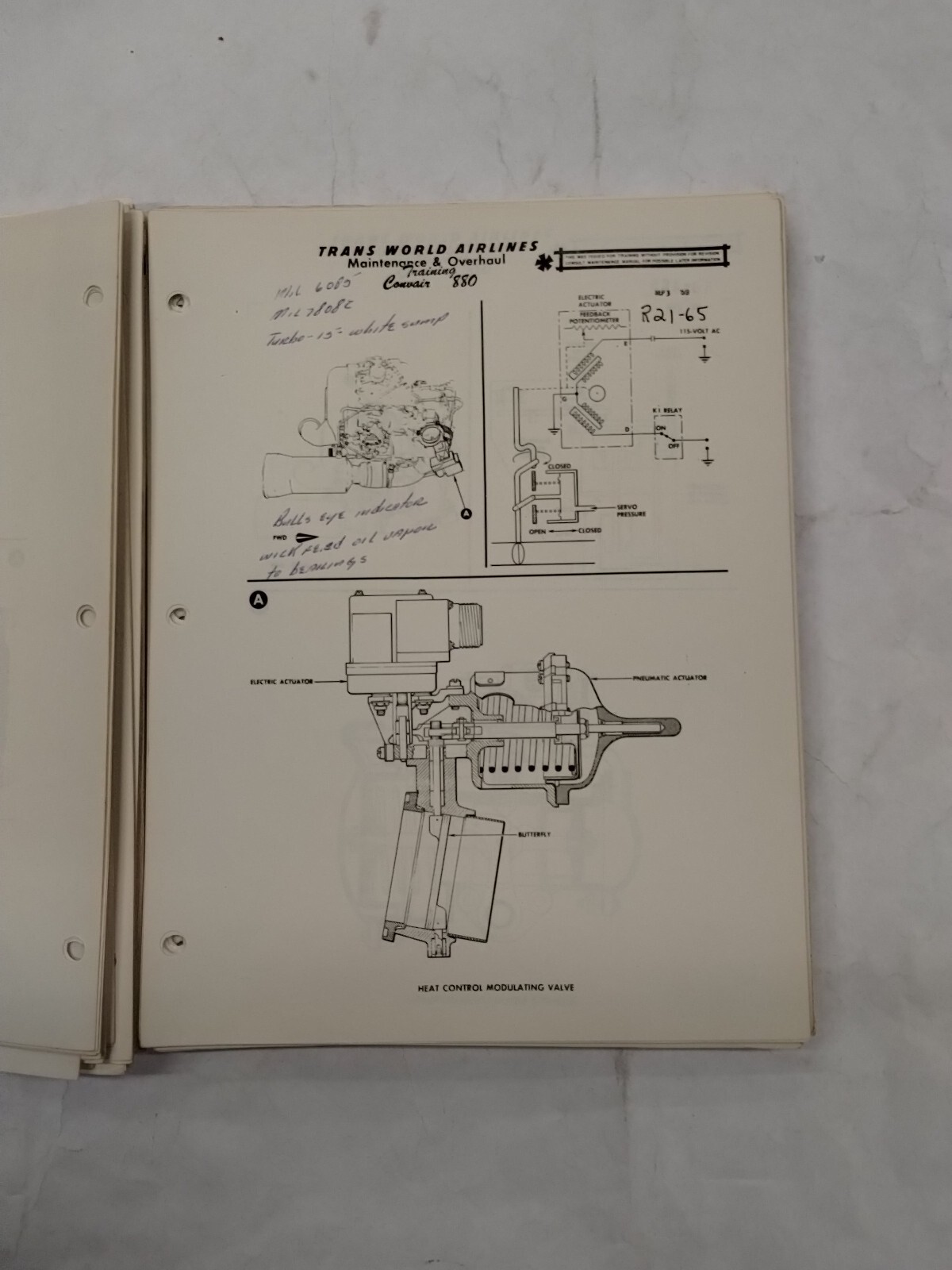 Trans World Airlines Convair 880 Maintenance Study Guide-Original