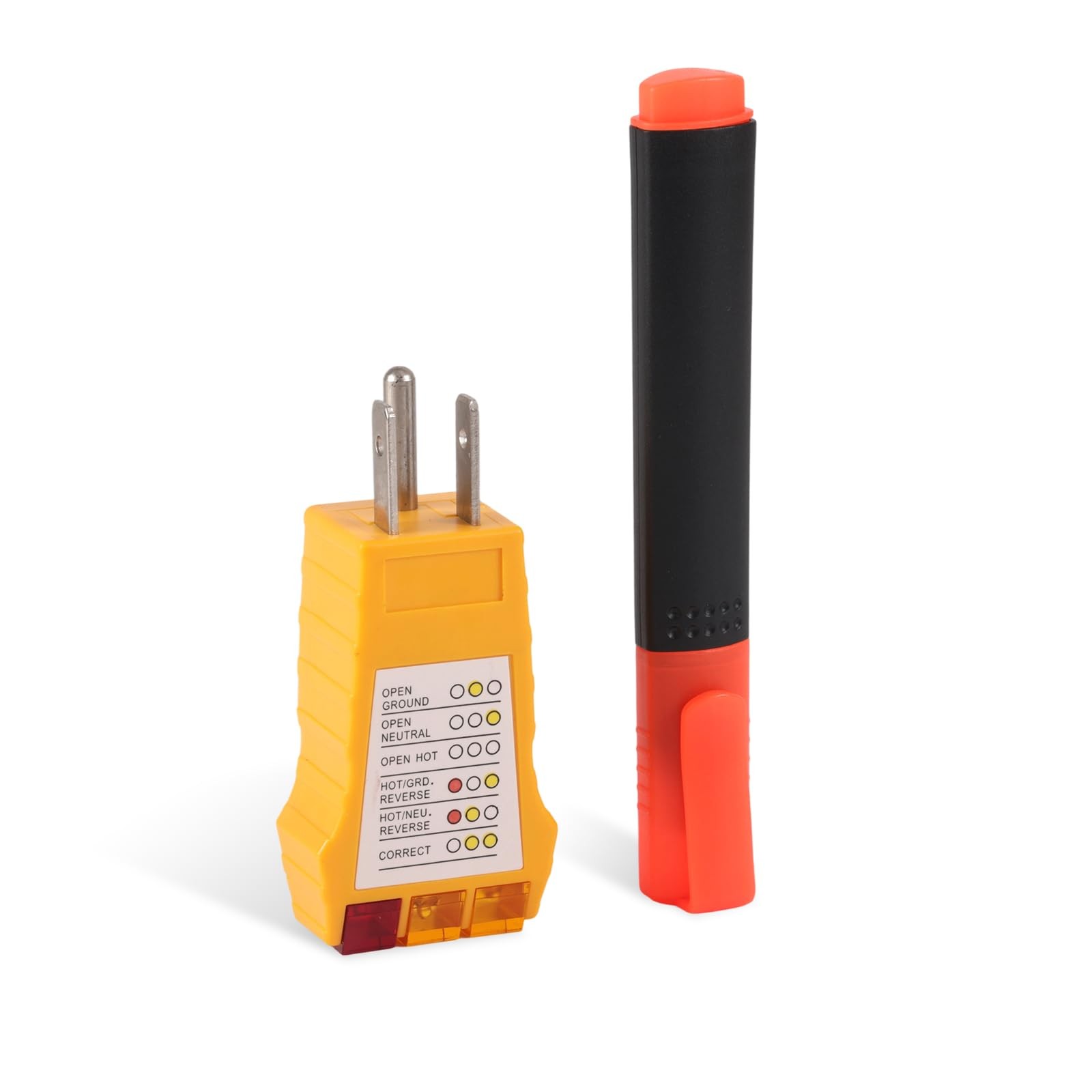 Grounding Tester Kit, Conductivity Test Pen & Outlet red, black, yellow
