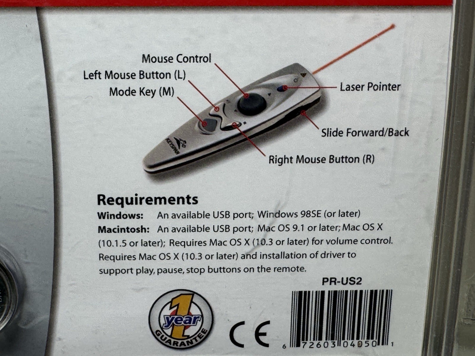 Keyspan Tripp Lite By Eaton PR-US2 Wireless Presentation Remote + Mouse + Laser