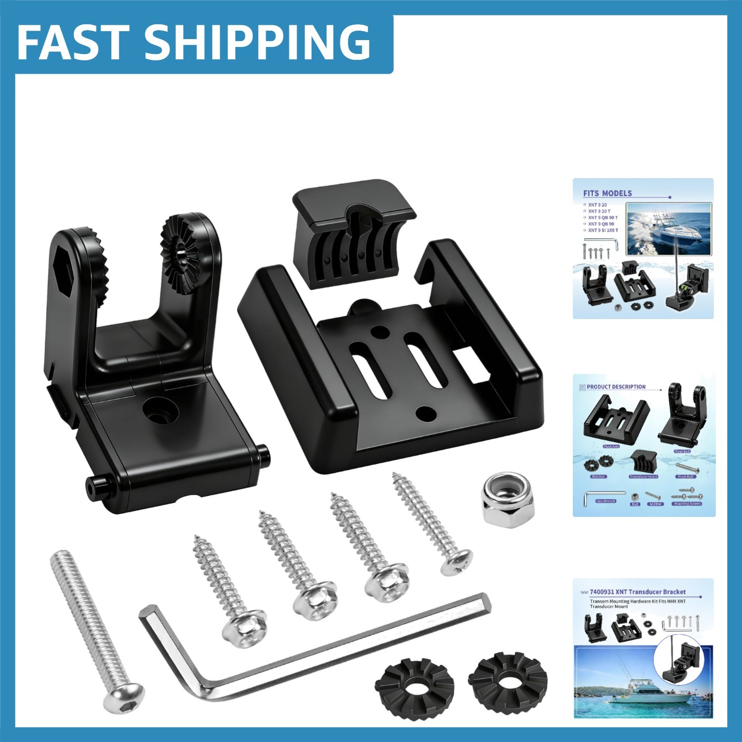 Versatile Marine Transducer Mount: Compatible with Multiple XNT Models & Sensors