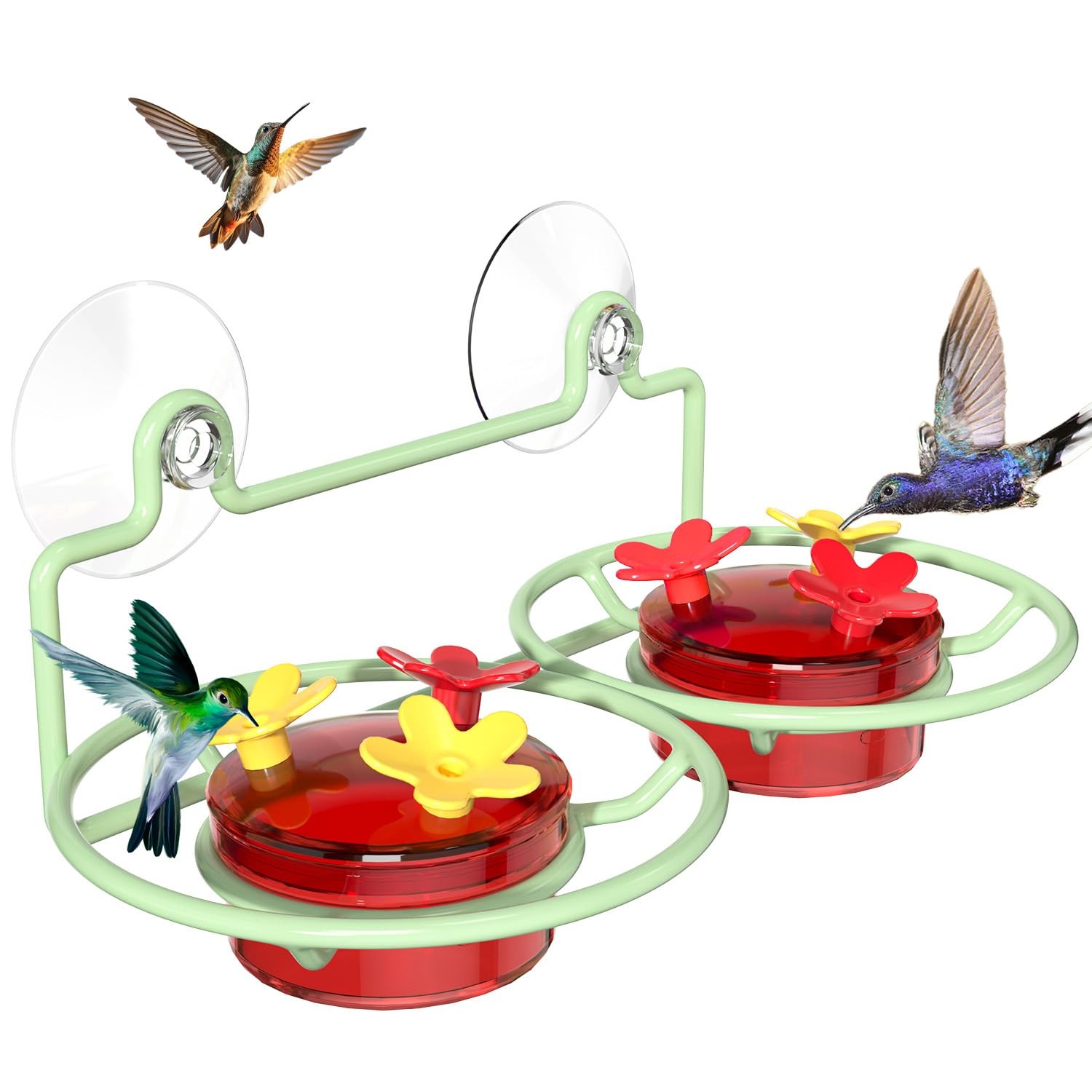 Dreamdrawer Window Hummingbird Feeder, Small Feeder for 1PC-Green