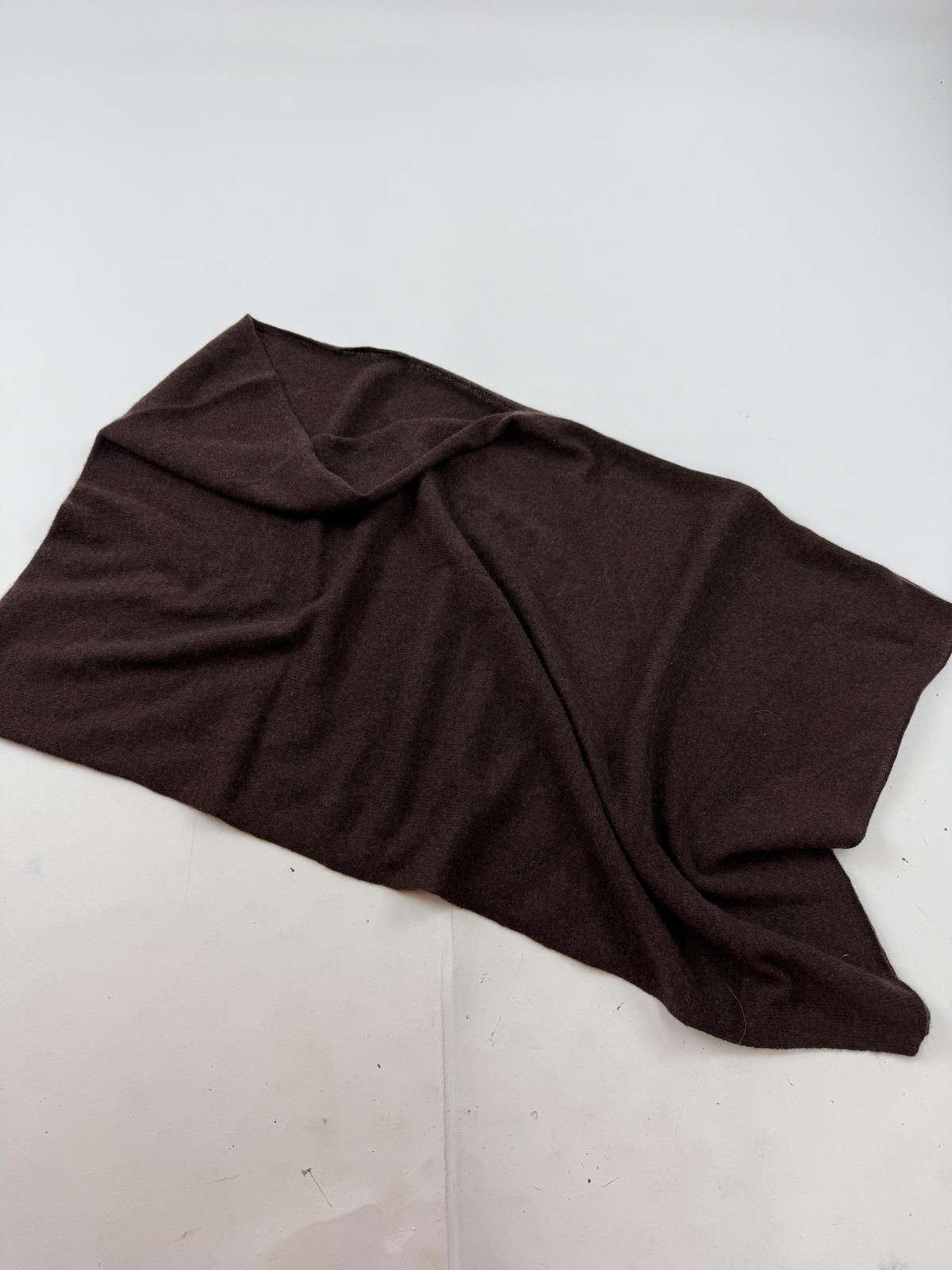 Cashmere Scarf Womens One Size Brown 100% Cashmere Knit Rectangle Wrap Shawl