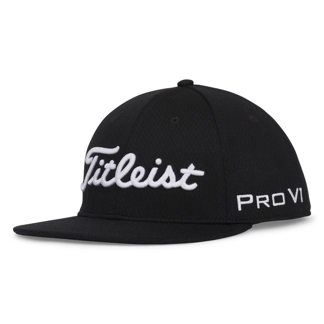 Titleist 2026 Tour Elite Flat BIll Adjustable Hat- Black/White