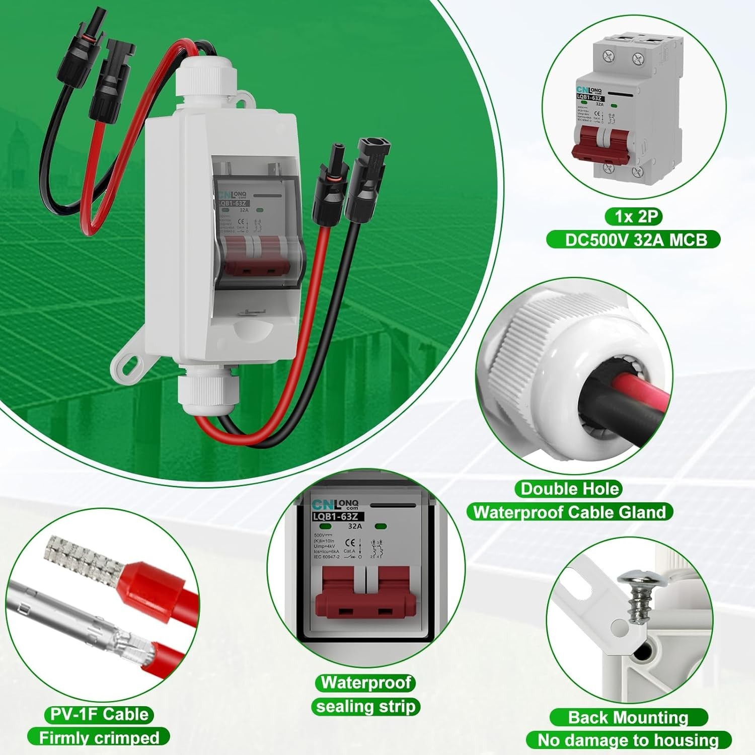 1 Input 1 Output Solar Disconnect Switch with Waterproof Box for Efficiency