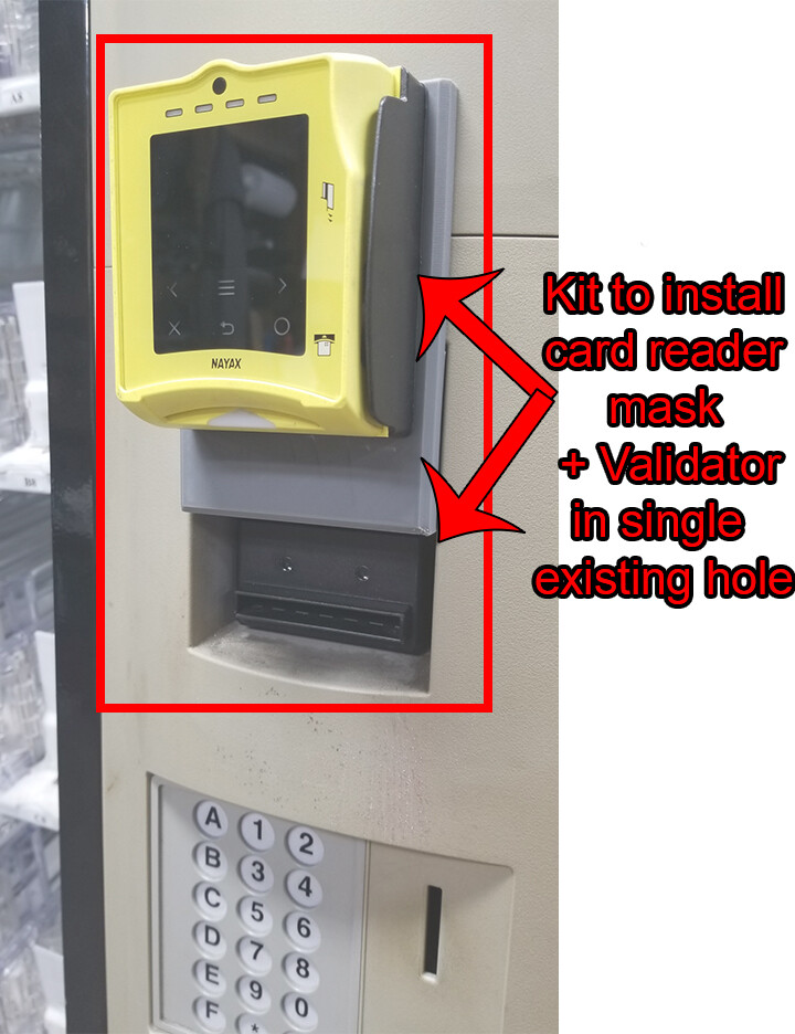 Card Reader Mask Mounting Kit for an Existing Validator – Curved Surface