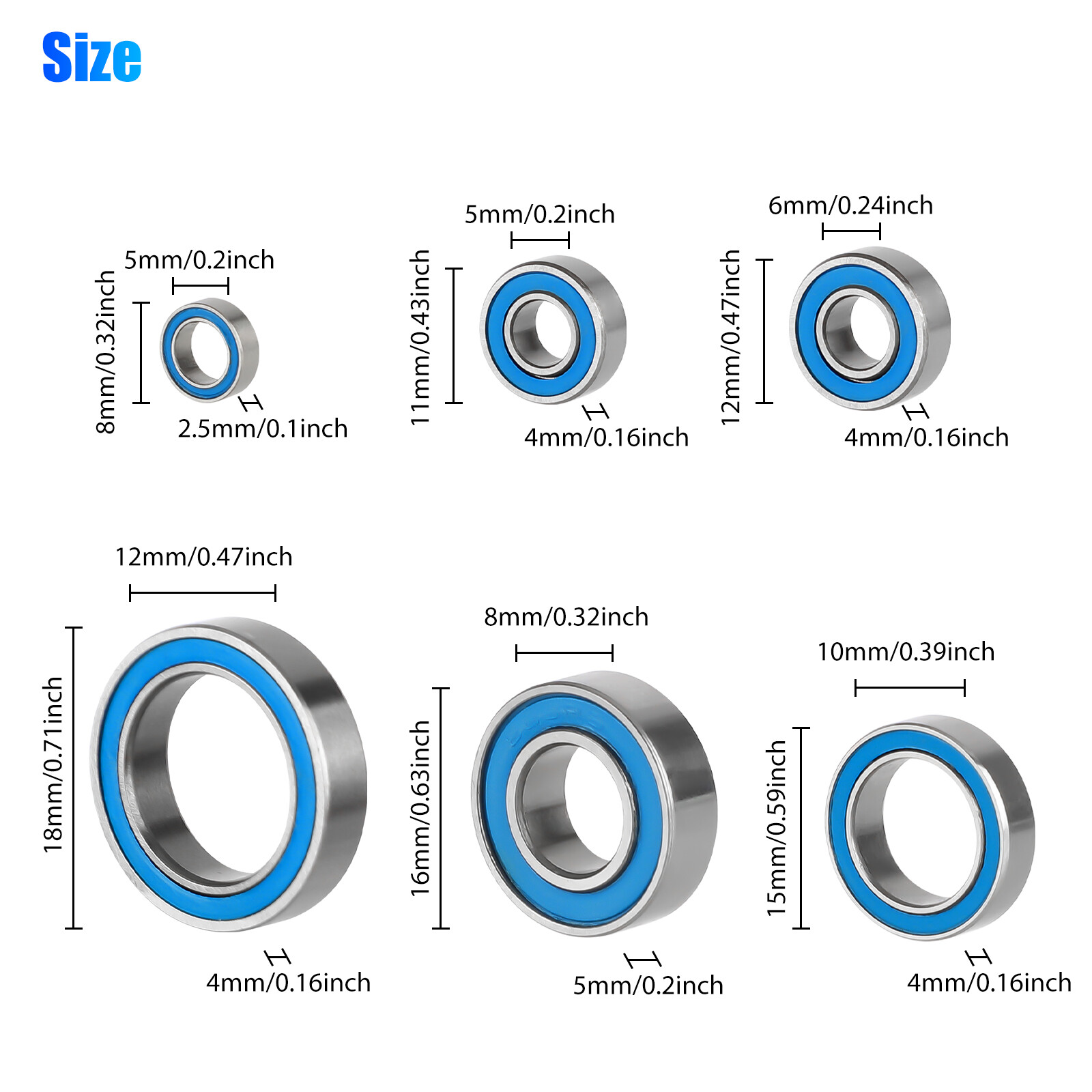 21Pcs RC Bearings Kit for Traxxas Slash 4x4 Rustler Stampede 4X4 VXL Telluride
