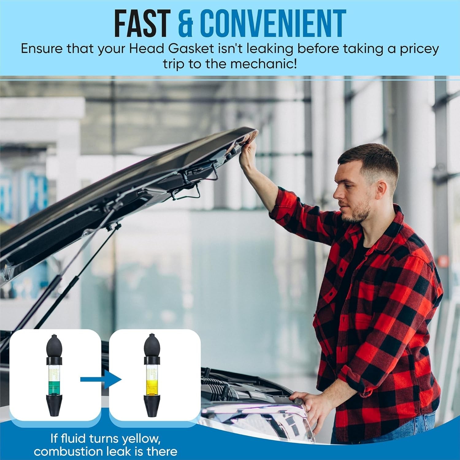 Combustion Leak Tester Kit for Automotive Engine Blocks