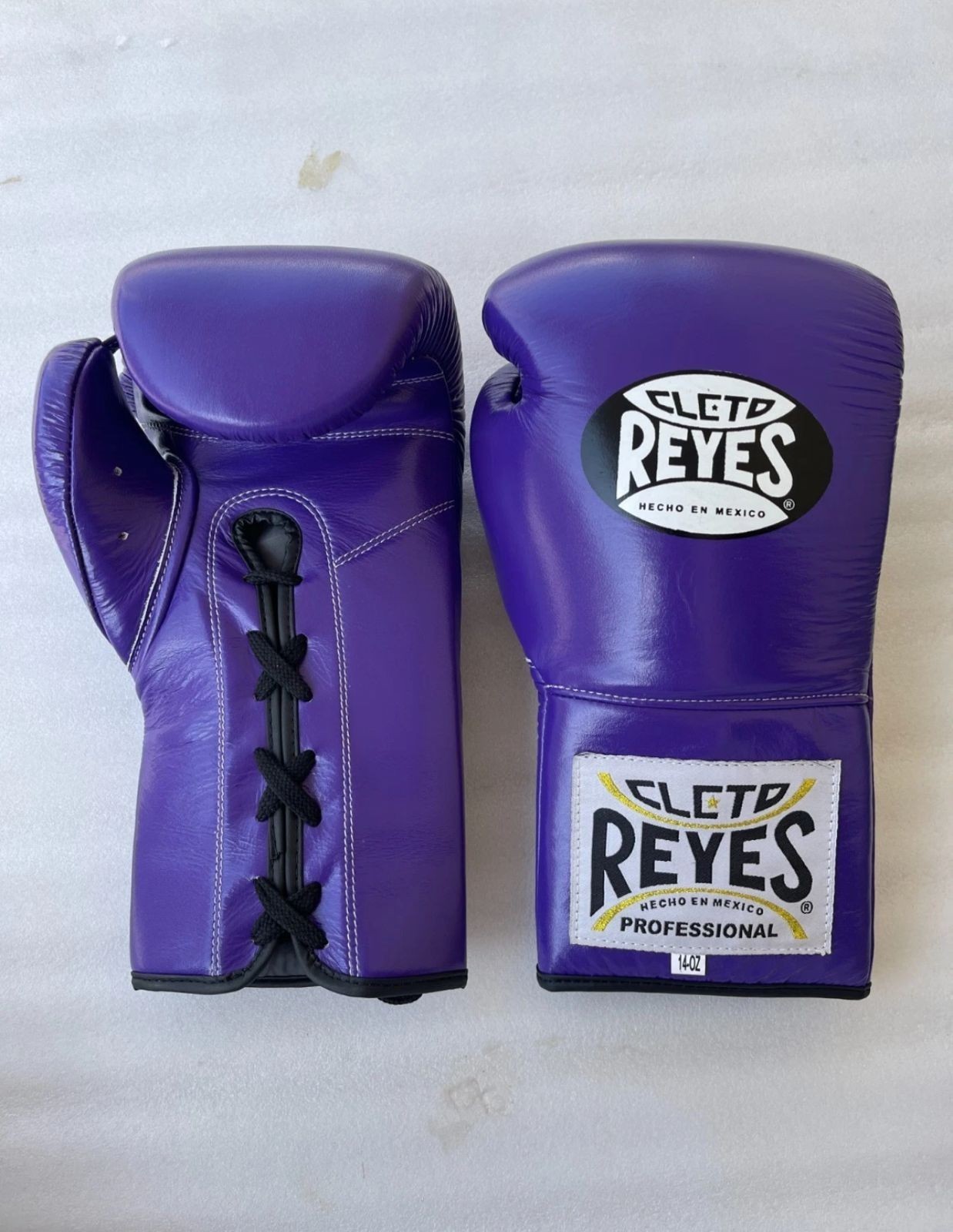 Cleto Reyes Purple Lace Up Boxing Gloves Genuine Leather Pro Training Sparring