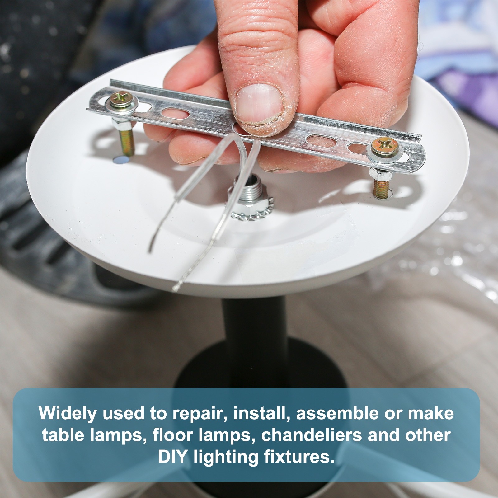 35Pcs 1.6" M10 Lamp Pipe Kit with Lock Nuts Washers for Assembly, Silver