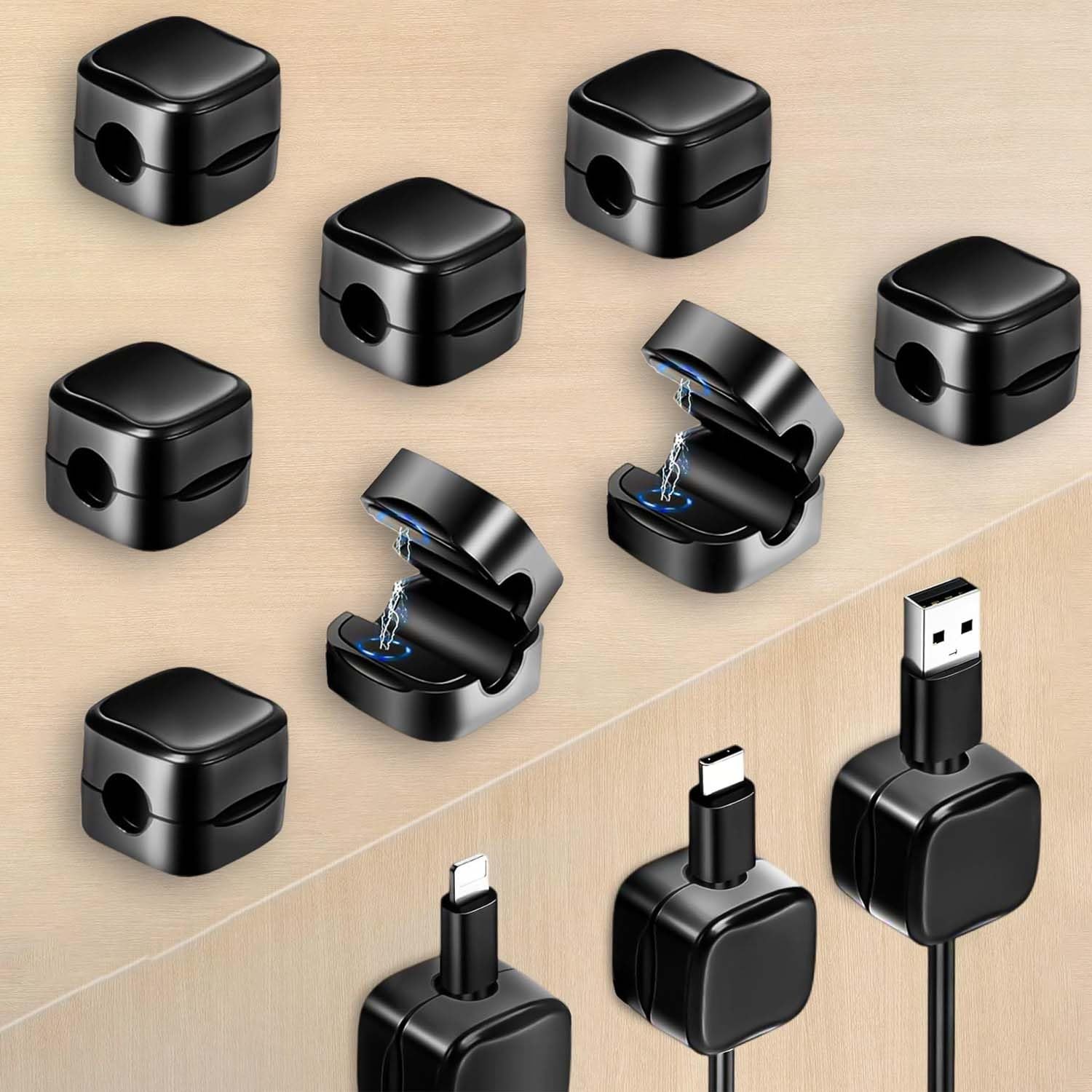 Magnetic Cord Organizer,Magnetic Cable Holder,8 PCS Cable...