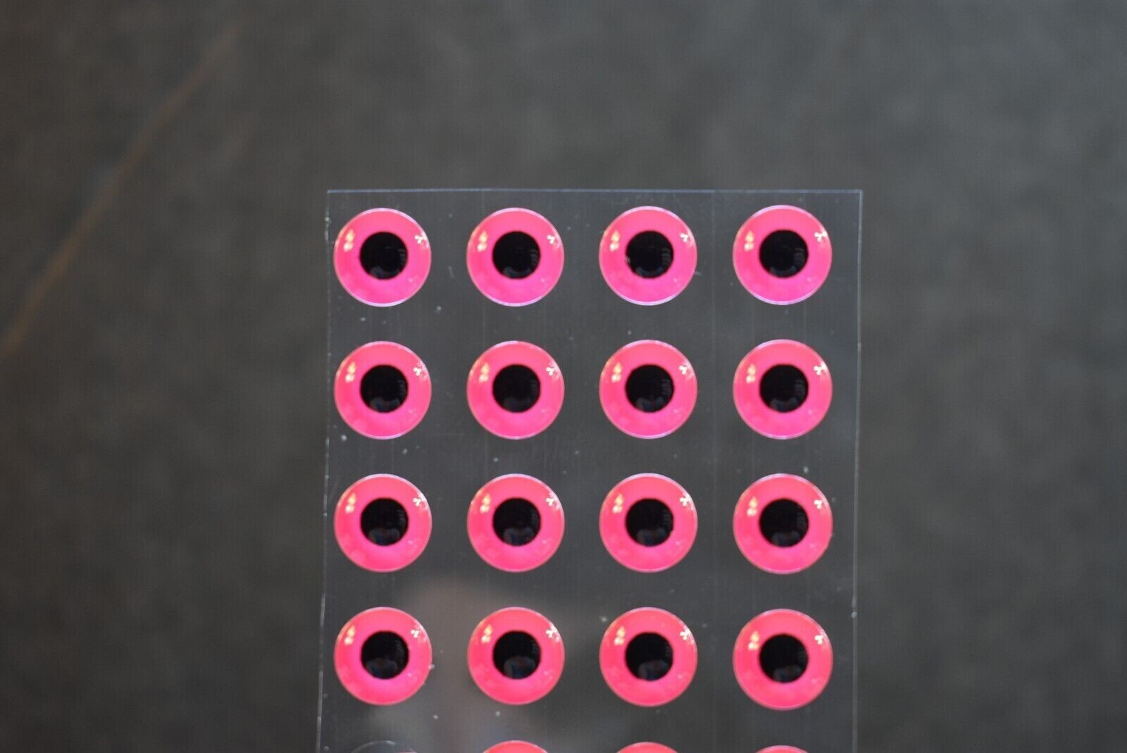 24, FLUORESCENT PINK 4mm or 5/32"  3D Soft Molded Eyes Fly Tying