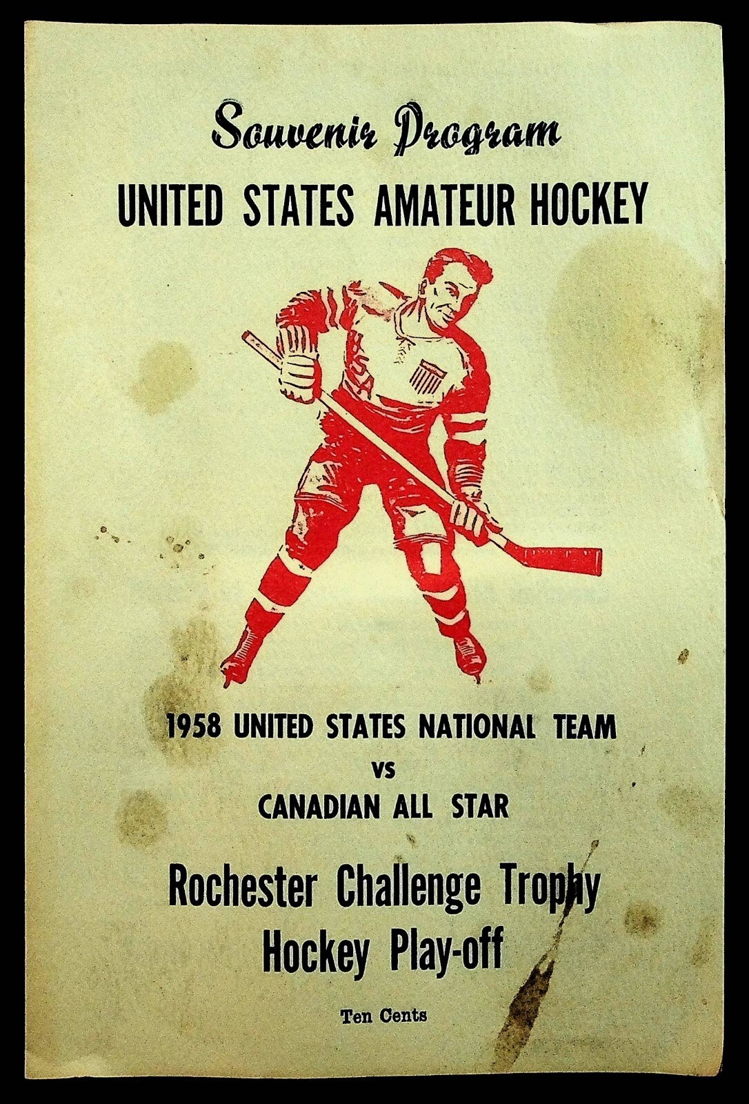 United States Amateur Hockey Souvenir Program 1958 Rochester Challenge 010724WTA