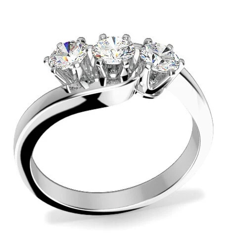 Lab-Created 0.70 Ct Round Cut VVS1 Diamond Engagement Ring 14K White Gold Finish