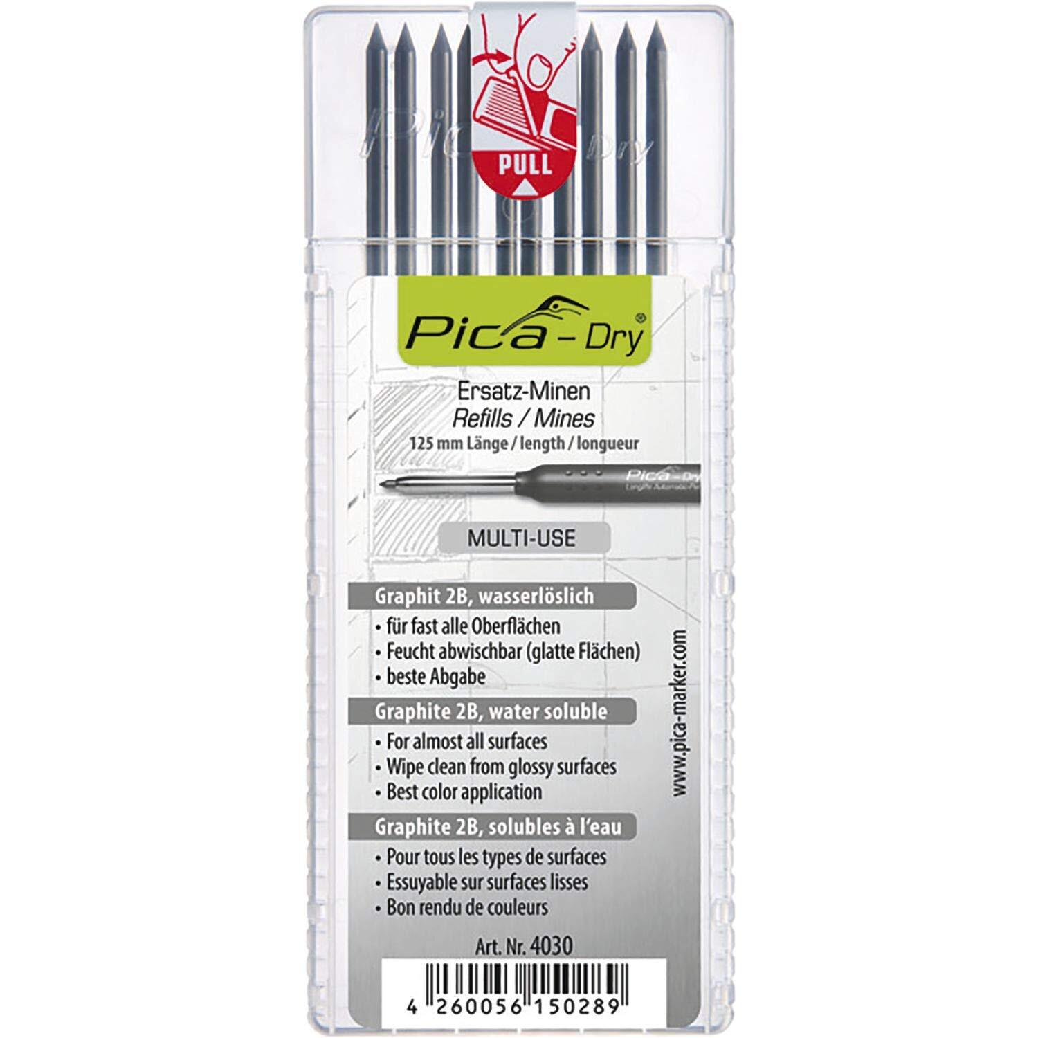 Pica Dry Graphite Refill, 4030, 10 Pack (Plastic)