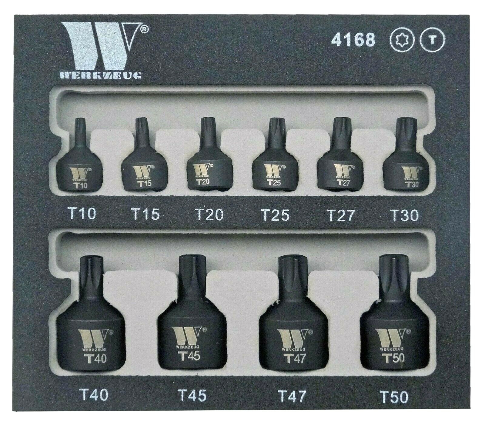 Welzh Werkzeug Low Profile Stubby Short Impact Torx TStar Bit Socket Set T10-T50