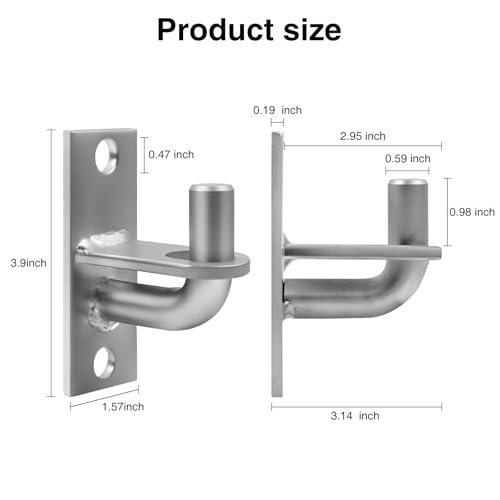 Wall Mount Gate Hinges, Heavy Duty Wall Plate Hinges,Wall Mount 4 Pack Silver