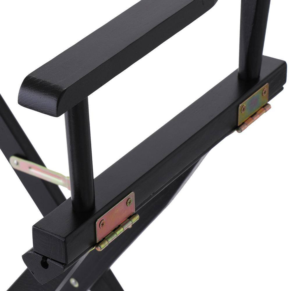30 In. Seat Height Black New Solid Wood Director'S Chair Frame Only, Folding Cha