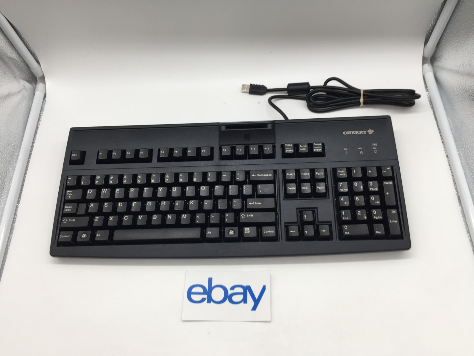 Cherry D-91275 Keyboard Smart Card Reader Black Model RS 6700 USB FREE S/H